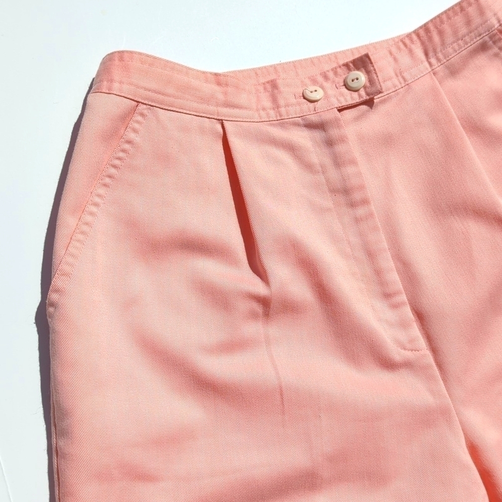 Lily's of Beverly Hills 90's Vintage Pleated High Waist Wide Leg Shorts Pink 12 - Picture 2 of 13
